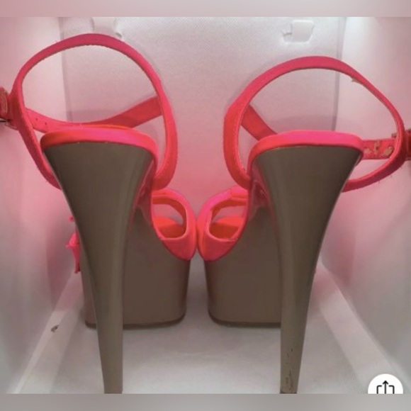 Kurt Geiger: Guard Carvela Pink and Tan High Heel Sandals - Picture 4 of 5